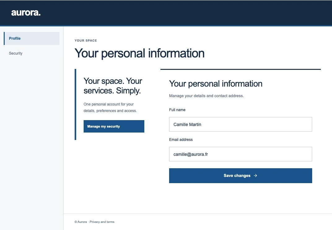 Civic account profile screen