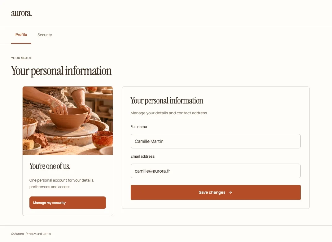 Counter account profile screen