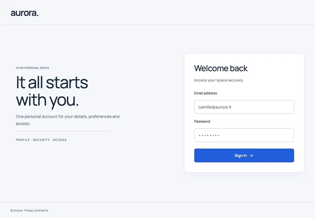 Clarity Keycloak sign-in theme preview