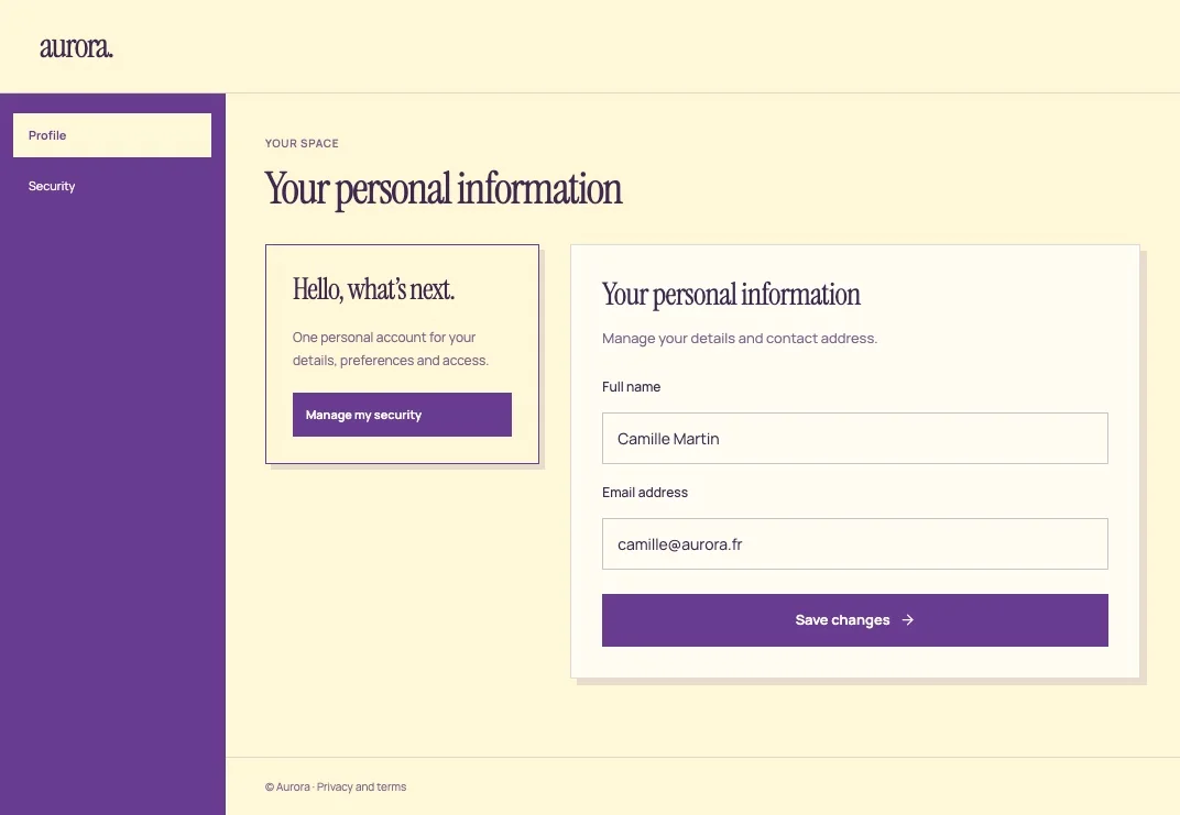 Folio account profile screen
