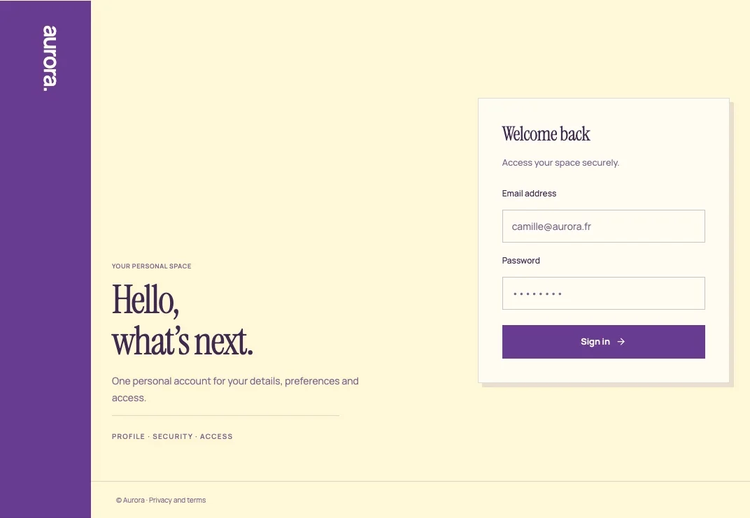 Folio Keycloak sign-in theme preview