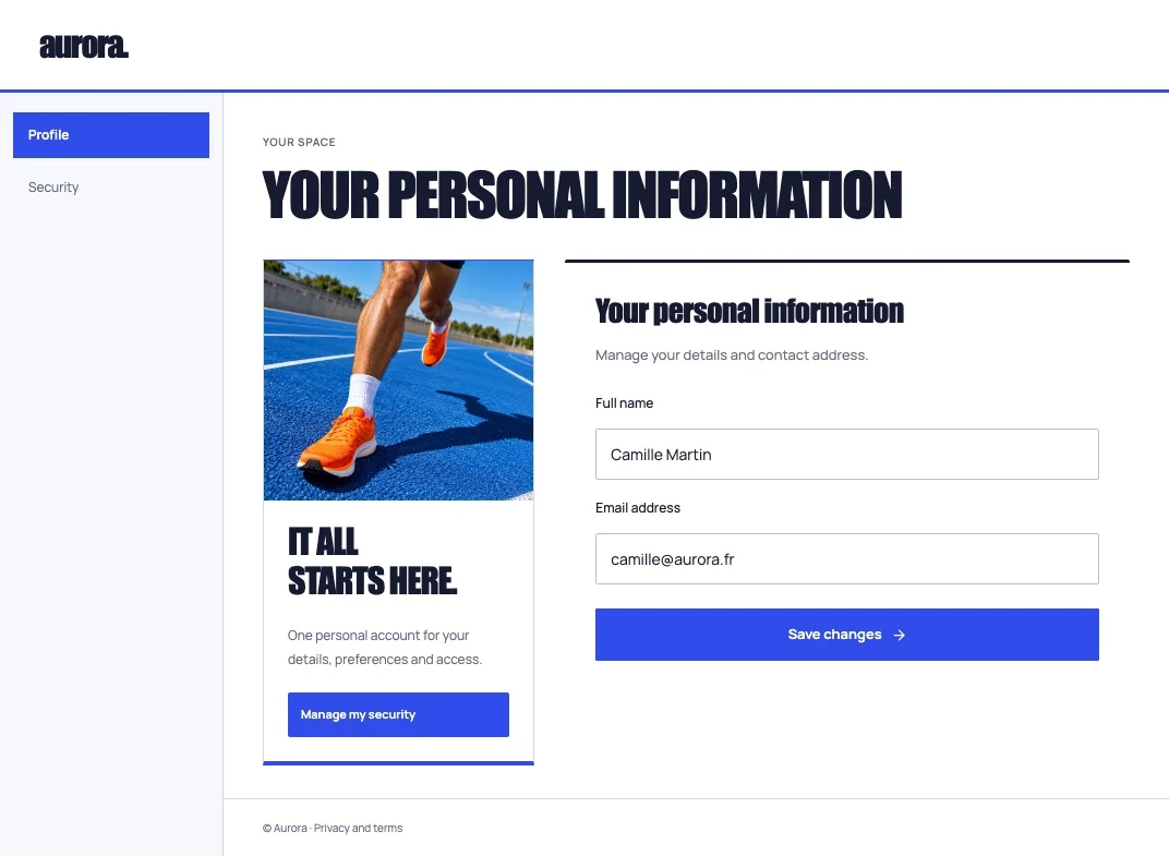 Momentum account profile screen