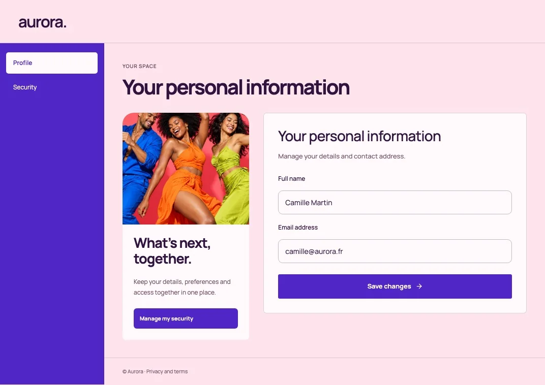 Parade account profile screen