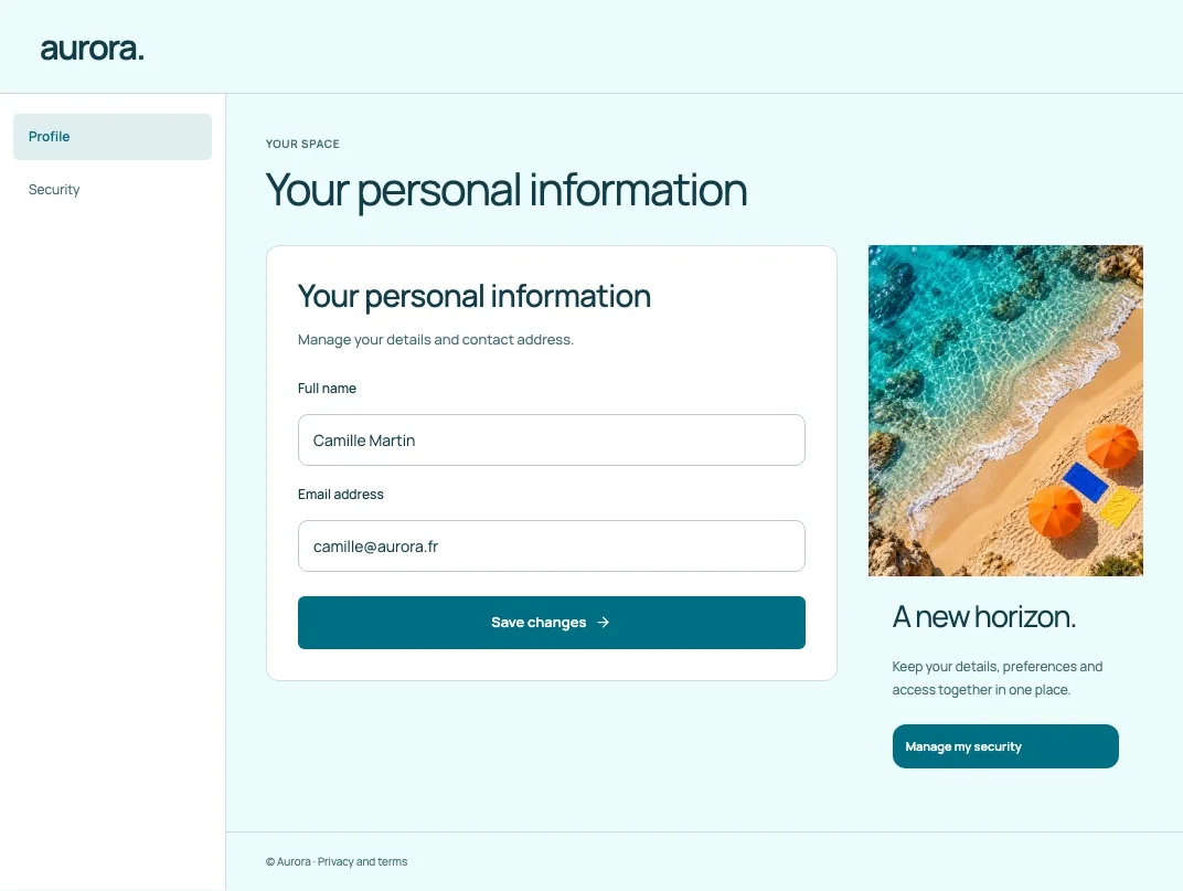 Shore account profile screen