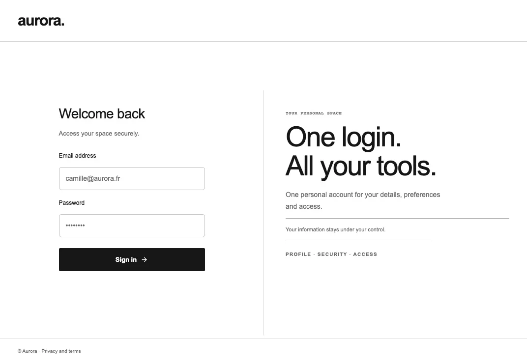 Terminal Keycloak sign-in theme preview