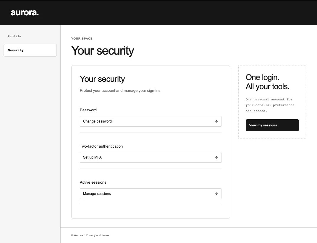 Terminal security screen